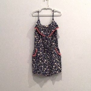 Floral romper with ruffle top